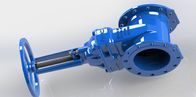Red / Blue Epoxy Coated Resilent Seated Gate Valve Hand Wheel Operated