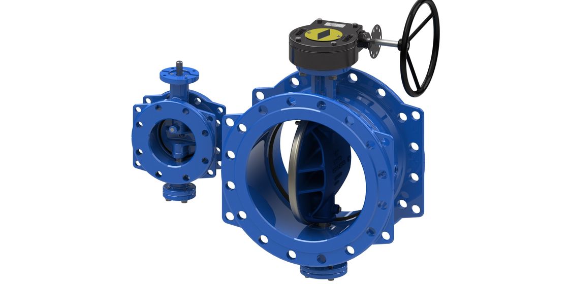 Blue Arch Shape High Performance Butterfly Valves Ductile Iron GSJ500-7