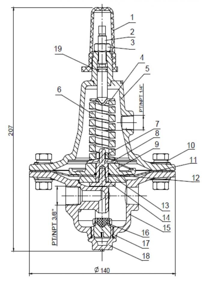 Stainless Steel 304 Flow Control Valve Pilot ISO9001
