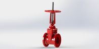 Flange / Groove Connection UL FM Gate Valve With Red Epoxy Coated