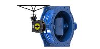 Rubber Seat Flanged Double Eccentric Butterfly Valve Carbon Steel Base Available