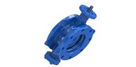Blue RAL5010 Double Eccentric Butterfly Valve Wore Gear Operated