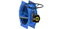 Blue Double Flange / Double Eccentric Butterfly Valve Ductile Iron Founded