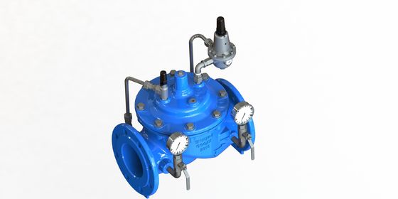 GGG50 Material Water Pressure Reducing Valve with Flange Connection and Stainless Steel 304 Pilot P200 for Water Distribution Networks