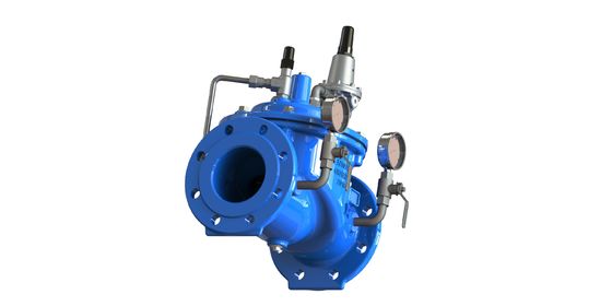 GGG50 Material Water Pressure Reducing Valve with Flange Connection and Stainless Steel 304 Pilot P200 for Water Distribution Networks