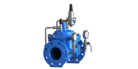 GGG50 Material Water Pressure Reducing Valve with Flange Connection and Stainless Steel 304 Pilot P200 for Water Distribution Networks