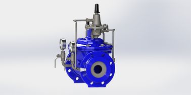EN 1074-5 PN16 Flow Control Valve Ductile Iron Stainless Steel Trim Manual Actuation Blue Ral 5005