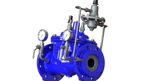 A400 Flow Control Valve with 0-80°F Temperature Range and Blue Ral5005 Color for Precise Flow Management