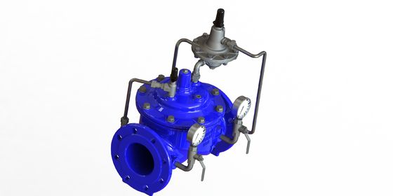 Full Port Flow Control Valve with Blue Ral5005 Finish and Model Code A400 for 0-80 Degrees Fahrenheit Applications