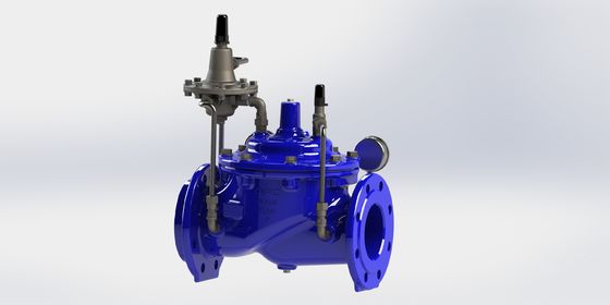 Full Port Flow Control Valve with Blue Ral5005 Finish and Model Code A400 for 0-80 Degrees Fahrenheit Applications