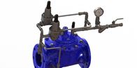 Blue Ductile Iron Anti Surge Control Valve As Safety Valve Nylon Reinforced Diaphragm