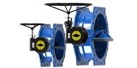 Ductile Iron Blue Double Eccentric Butterfly Valve Modulating / On Off Type