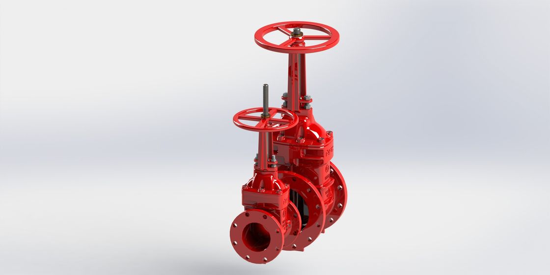Rising Stem Type UL FM Gate Valve For Fire Protection Service Red Epoxy Coated