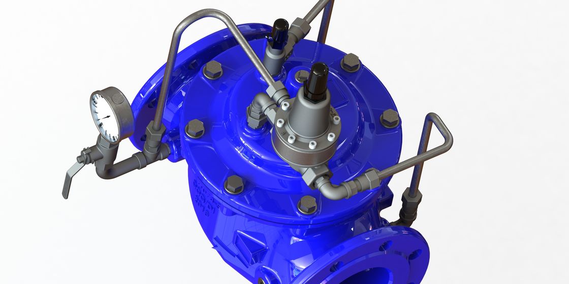 Flange Connection Pressure Sustaining Valve with 2-40 Inch Size Ductile Iron Material and 0-80°C Temperature Range