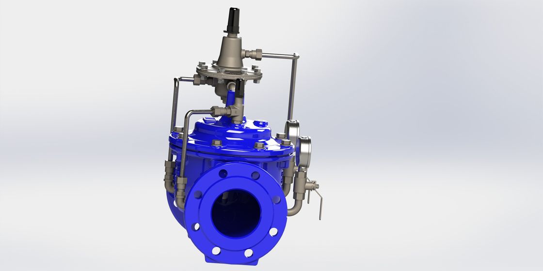 Stainless Steel Flow Control Valve EPDM Seal PN10 Actuated With Ductile Iron Control Pipe
