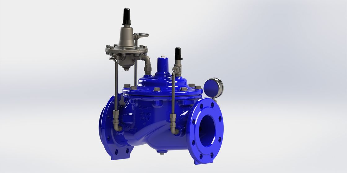 Manual Blue Ral5005 Flow Control Valve Stainless Steel For Ductile Iron Pipe A400 Model