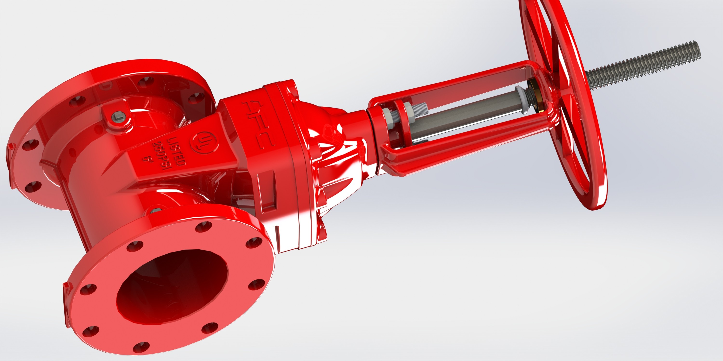 Rising Stem Flange / Groove Type UL FM Gate Valve For Fire Fighting Service