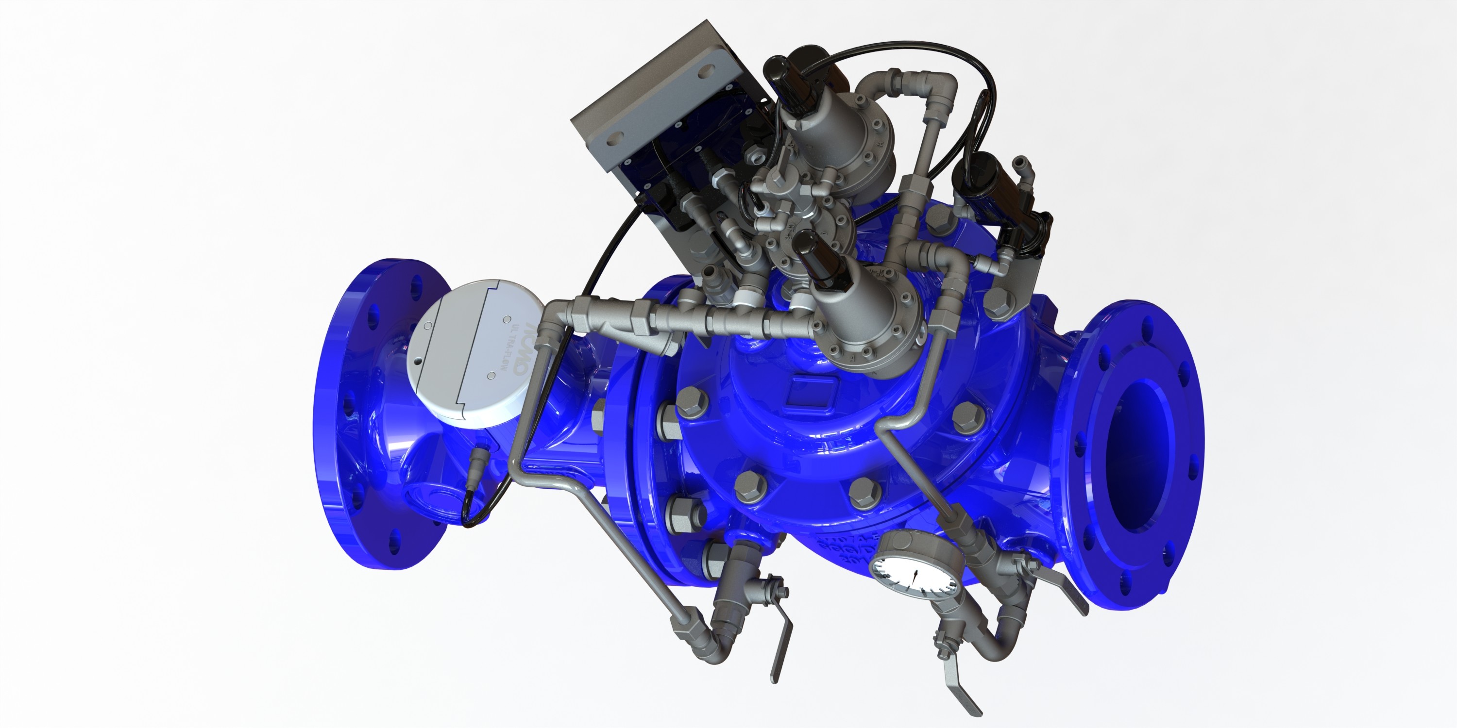 Flow Rate Water Pressure Regulator Valve FBE Coated With Remote Controller