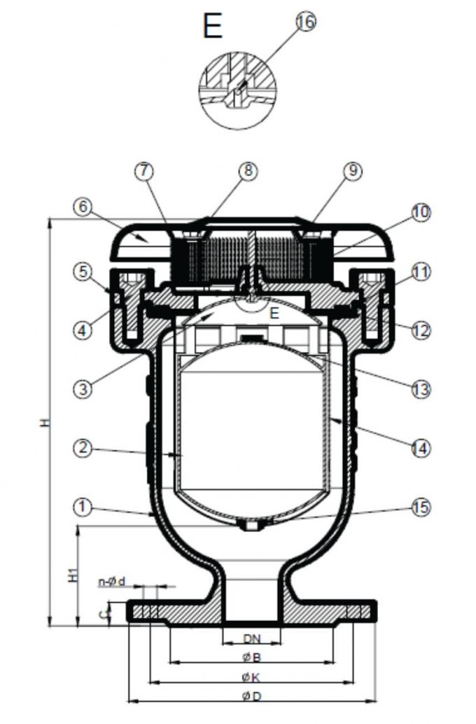 AWWA C512 Combination Air Release Valve For Sewage Water System
